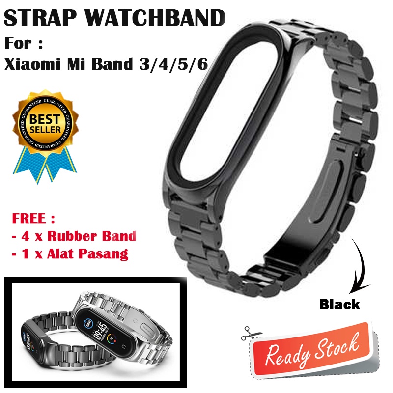 Strap Watchband Stainless Steel Xiaomi Mi Band 3/4/5/6 Rantai Tali Gelang Jam Tangan Xiaomi MiBand