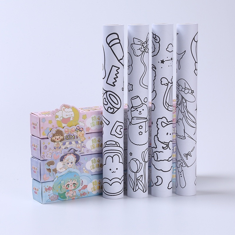 PGC Childrens Coloring Roll Roll Stickable Doodling Scroll Coloring Drawing Kertas Roll Kado Ulang Tahun Anak Laki-Laki Dan Perempuan