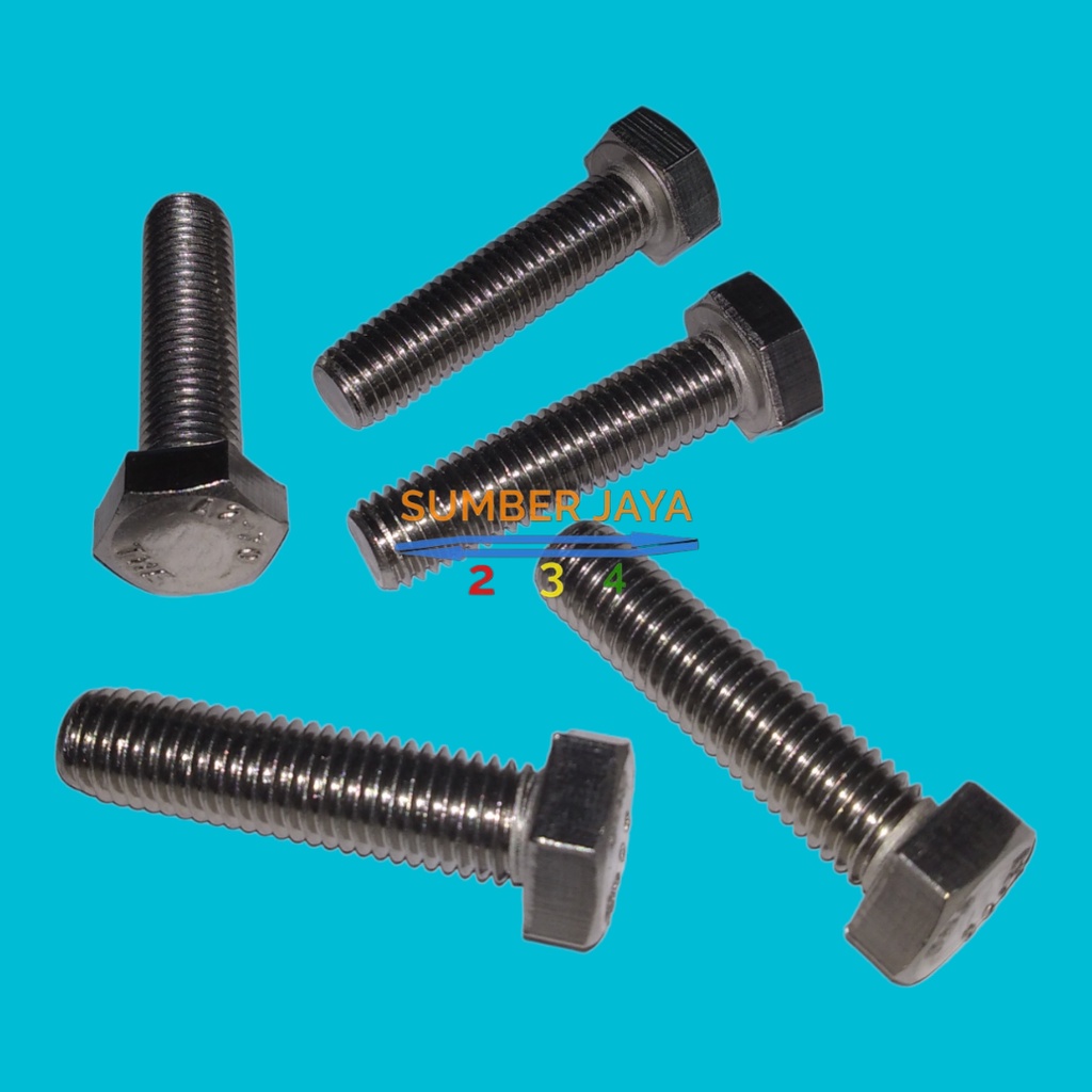 BAUT STAINLESS 12 X 50 PUTIH PER 1 PCS