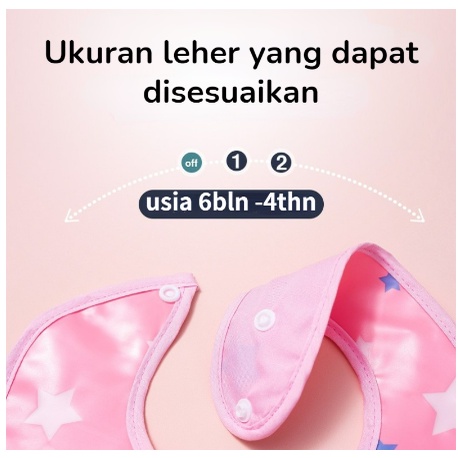 Slebber Bayi Silikon Plastik Celemek Makan Untuk Bayi Plastik Motif Lucu