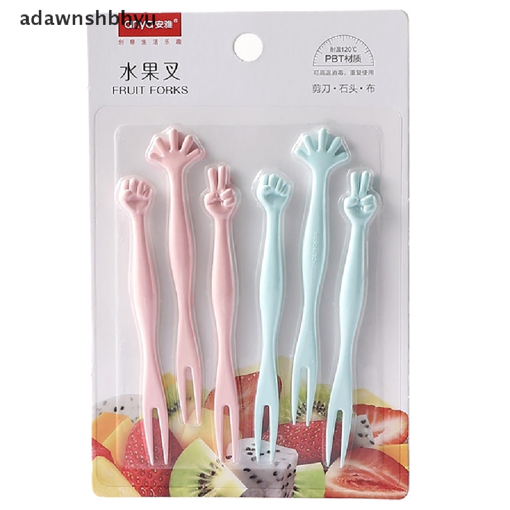 Adawnshbhyu 6Pcs Garpu Buah Lucu Garpu Kue Dessert Fork Makanan Garpu Tusuk Gigi Makan Pesta BentoFork ID