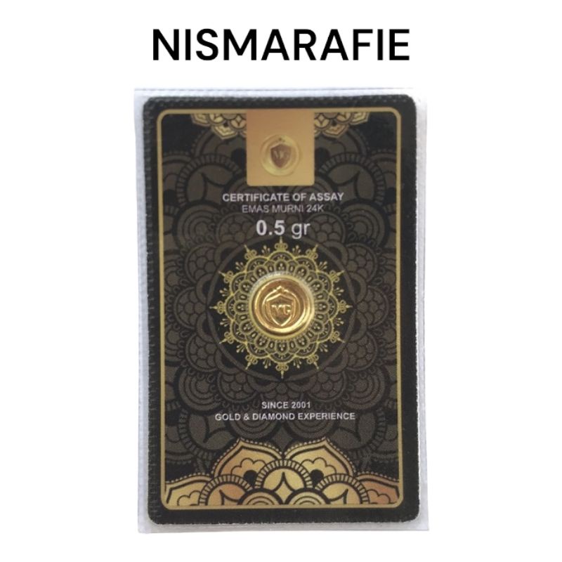 Logam Mulia Emas Minigold Mini Gold 0.5 0,5 Gram Gr Black White Series NISMARAFIE