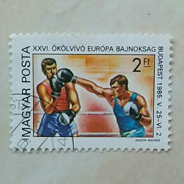 

(AD) Perangko Hongaria European Boxing Championships, 1985, Budapest - Boxing match 2ft Used