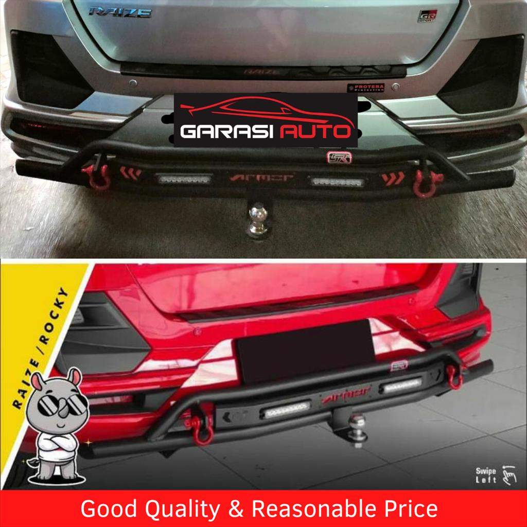 Tanduk Belakang Bumper Towing Bar Besi Mobil Calya Sigra Rhino Armor