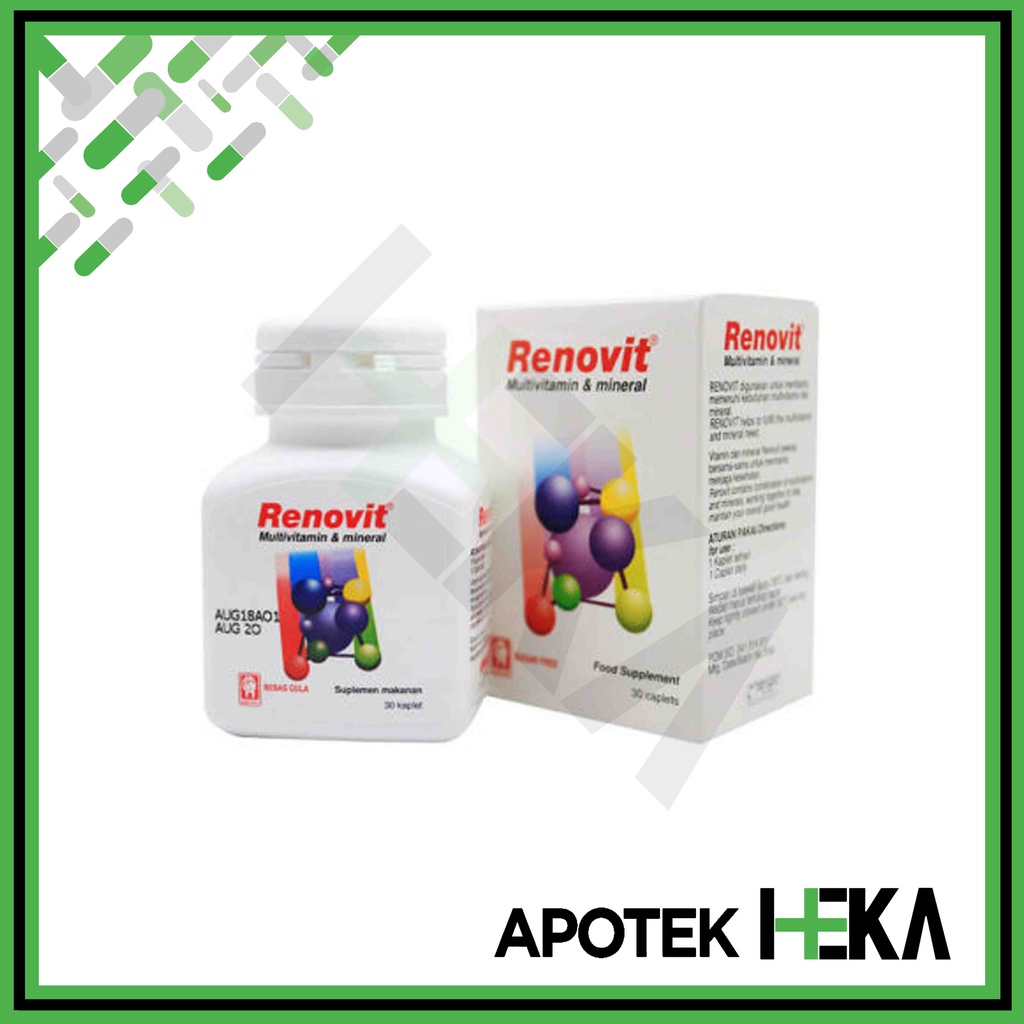 Renovit Multivitamin Mineral Botol Putih isi 30 Kaplet (SEMARANG)
