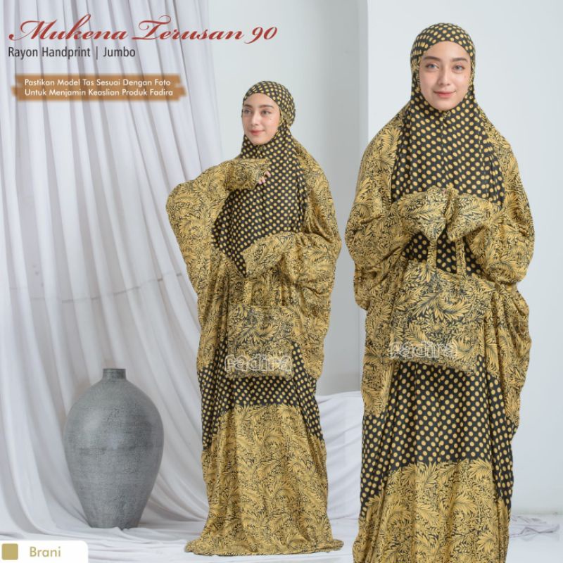 Mukena Terusan Batik 90 ori by Fadira Collection | Mukenah Motif batik Bahan Rayon Handprint ukuran 