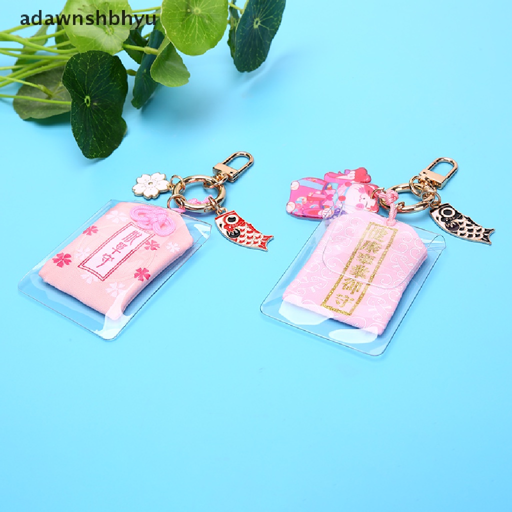 Adawnshbhyu 1X Omamori Maneki Neko Penghilang Kemalangan Lucky Key Holder Gantungan Kunci Gantungan Kunci Hadiah ID