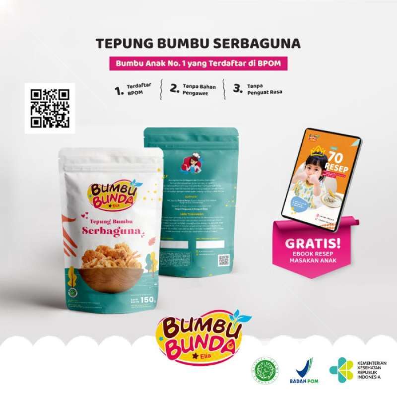 

Bumbu Bunda Elia BPOM Tepung Crispy Non MSG Non Pengawet / Tepung Bumbu Serbaguna Non MSG MPASI razqa baby mpasi tangerang