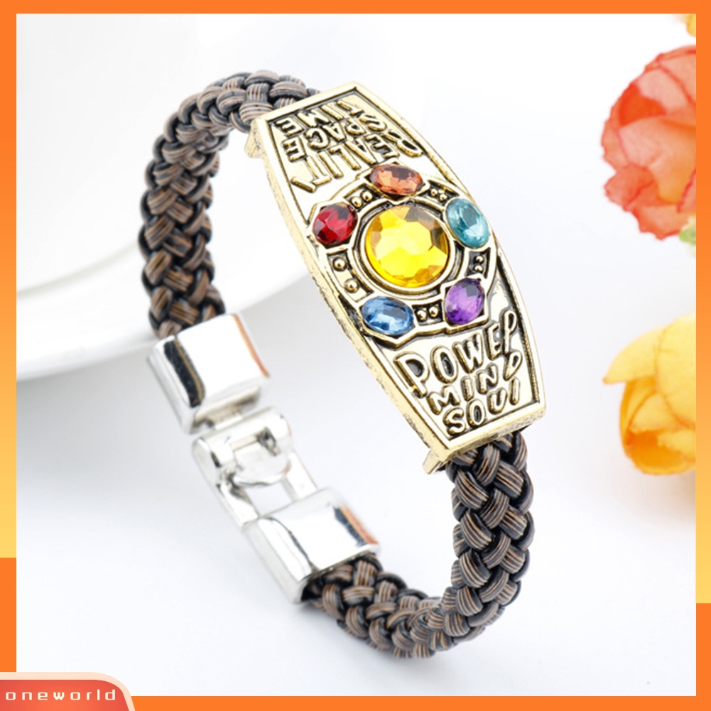 [WONE] Unisex Thanos Gauntlet Power Stone Braided Strap Bracelet Gift