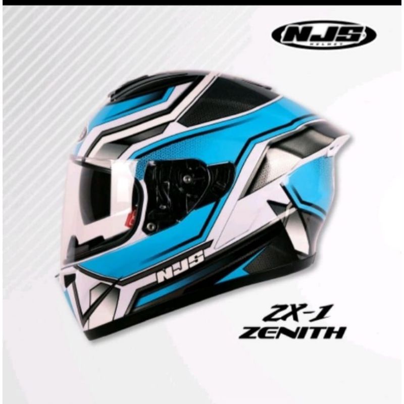 HELM NJS ZX1 ZENITH BLUE PAKET GANTENG