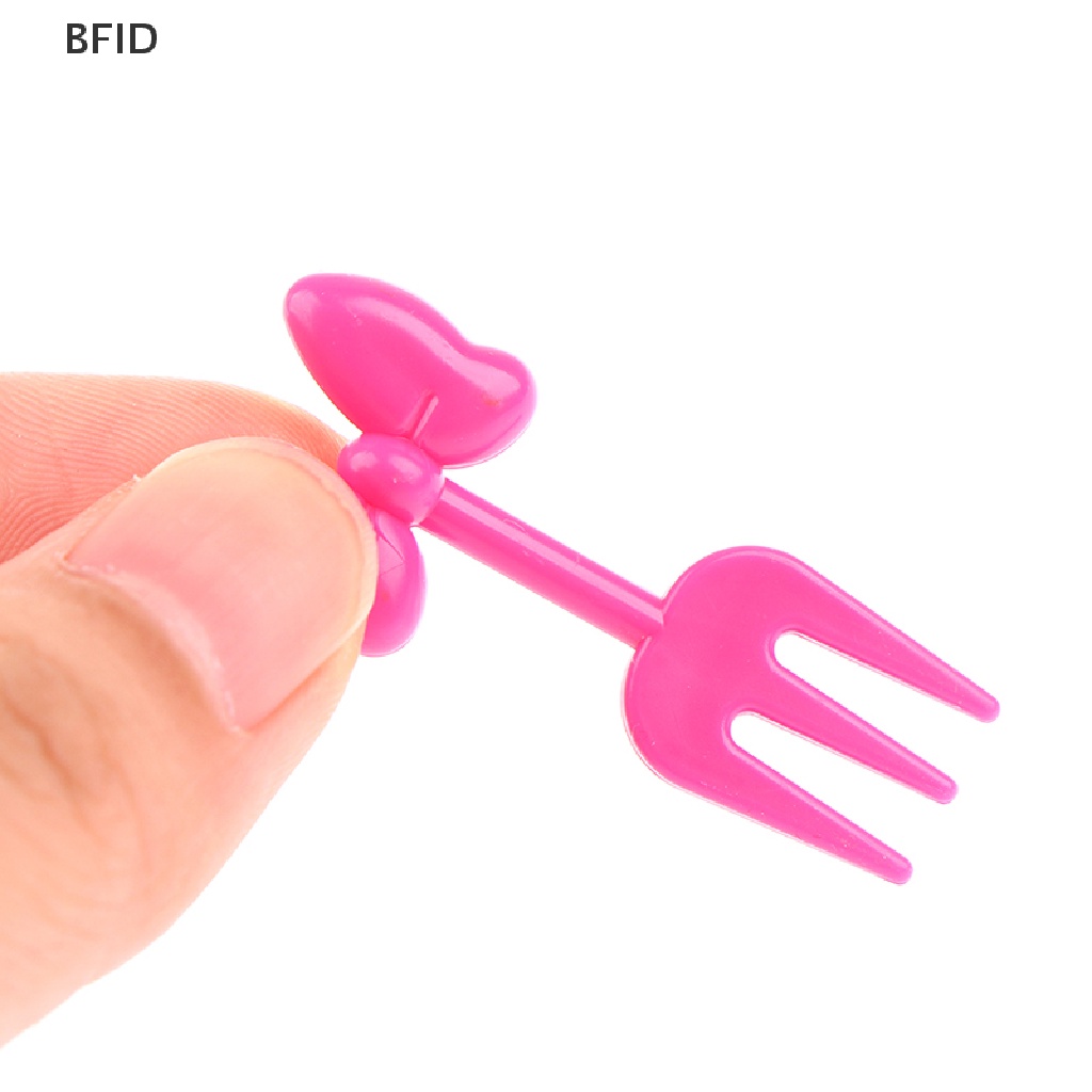 [BFID] 10 Pcs Anak Garpu Buah Dessert Tusuk Gigi Reusable Lunch Prasmanan Picks Stick [ID]