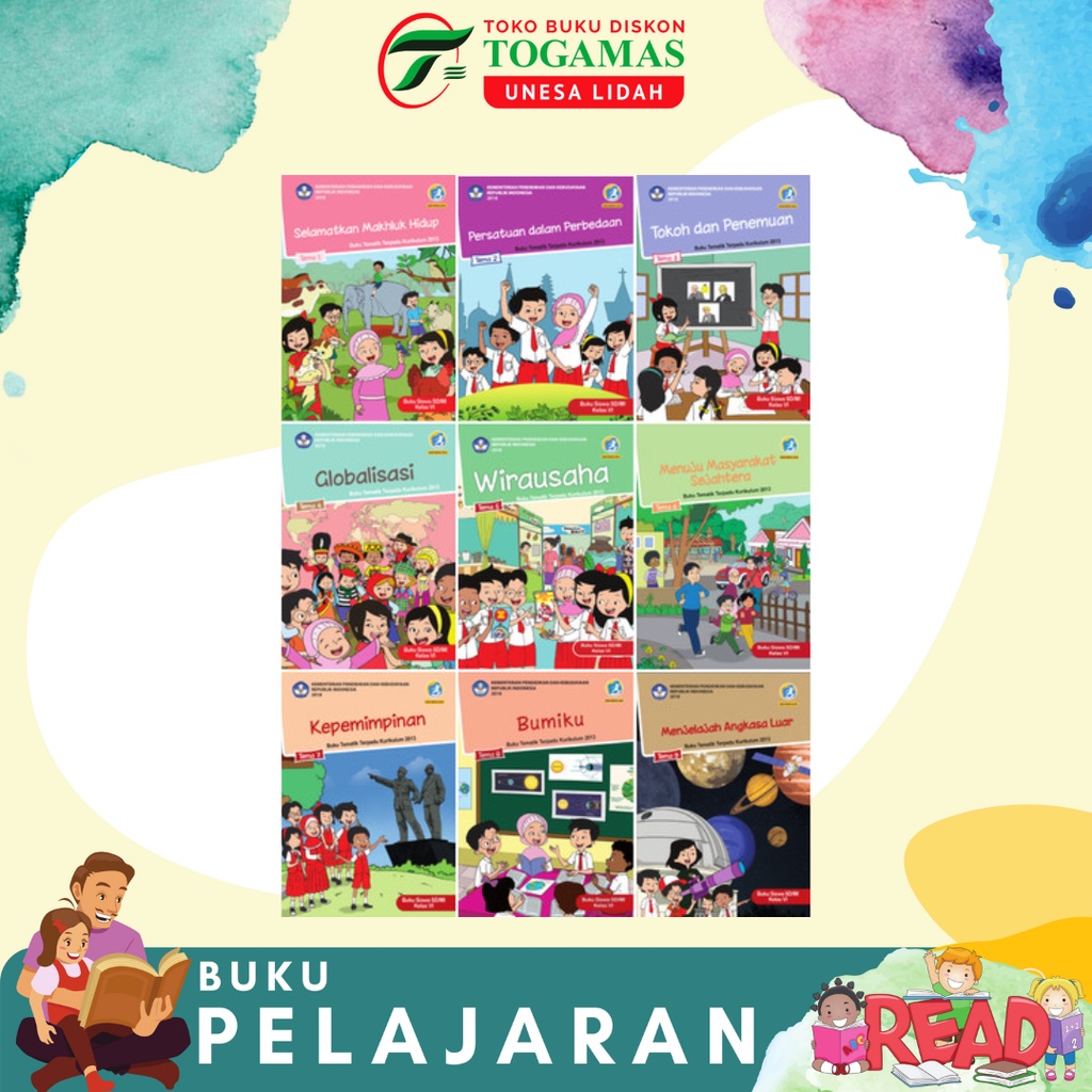 BUKU TEMA / TEMATIK SD KELAS VI TEMA 1, 2, 3, 4, 5, 6, 7, 8, 9