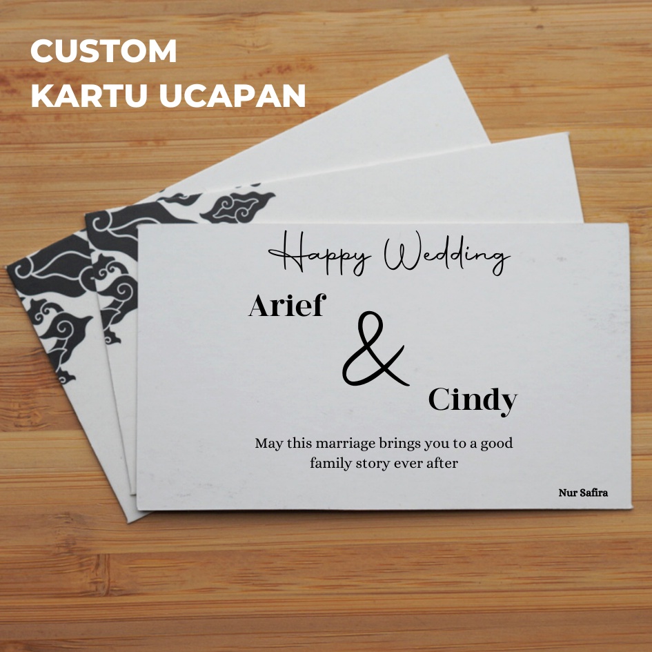 Kartu Ucapan Ulang Tahun Pernikahan Event Greeting Card Happy Wedding Art Cartoon