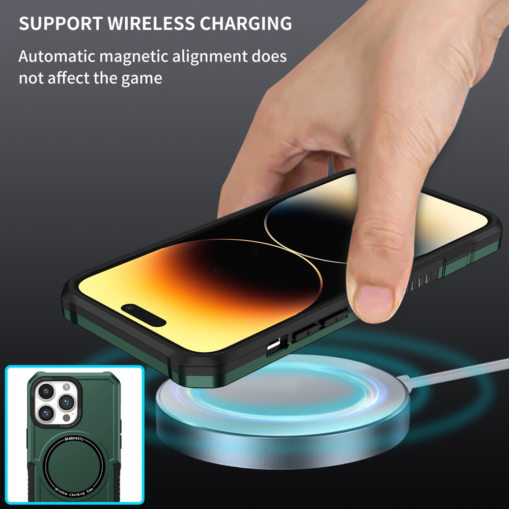Casing 3in1 Armor Magnetik 3in1 Untuk Iphone14Plus13 14 Pro Max 11 12 Pro Max Shockproof Case Cover Super Anti Jatuh iPhone