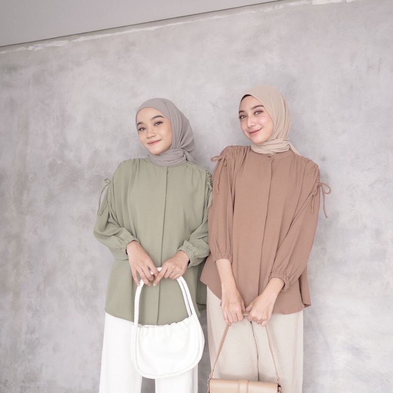 GAVI LENGAN SERUT CRINCLE BLOUSE / TOP BLOUSE CRINCLE / ATASAN WANITA