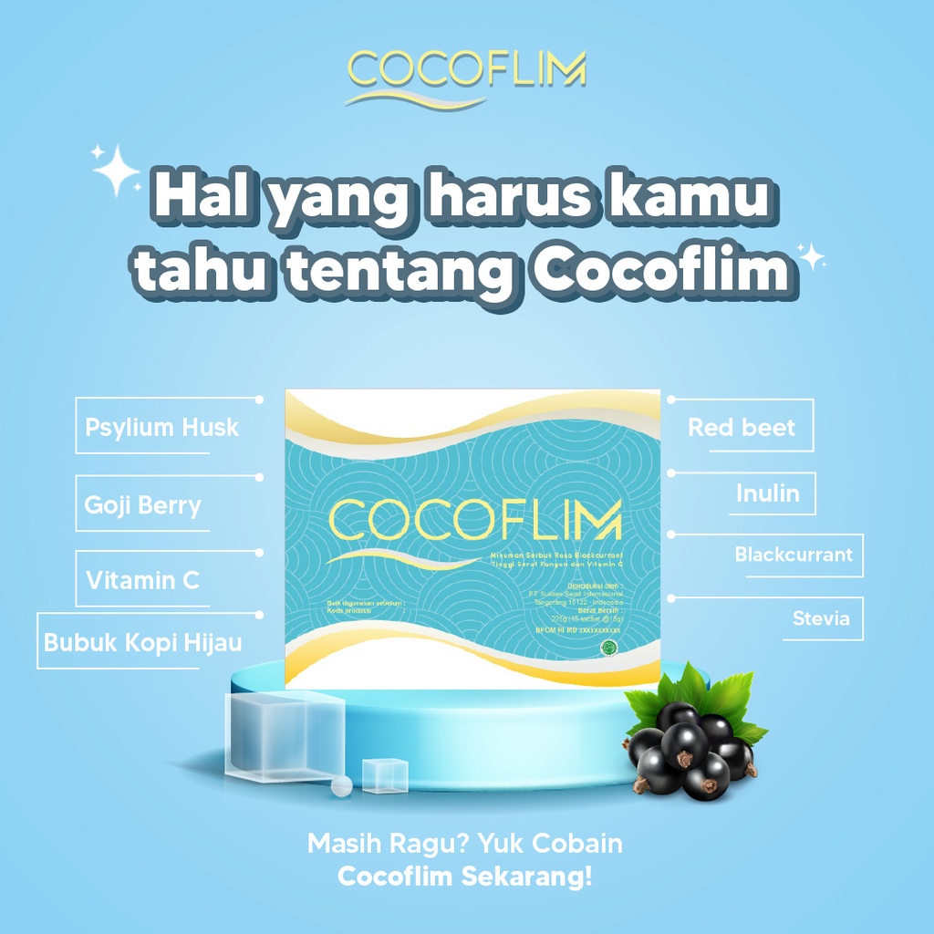 Cocoflim Fiber 1 Box Minuman Pembakar Lemak - Kesehatan Detox &amp; Diet
