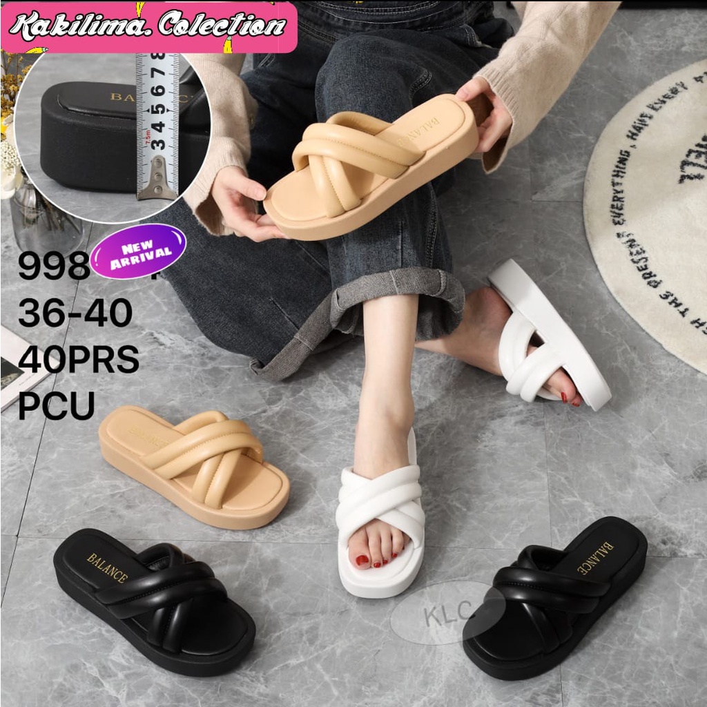 Sandal belinda silang wanita wedges karet jelly perempuan balance 998-D1