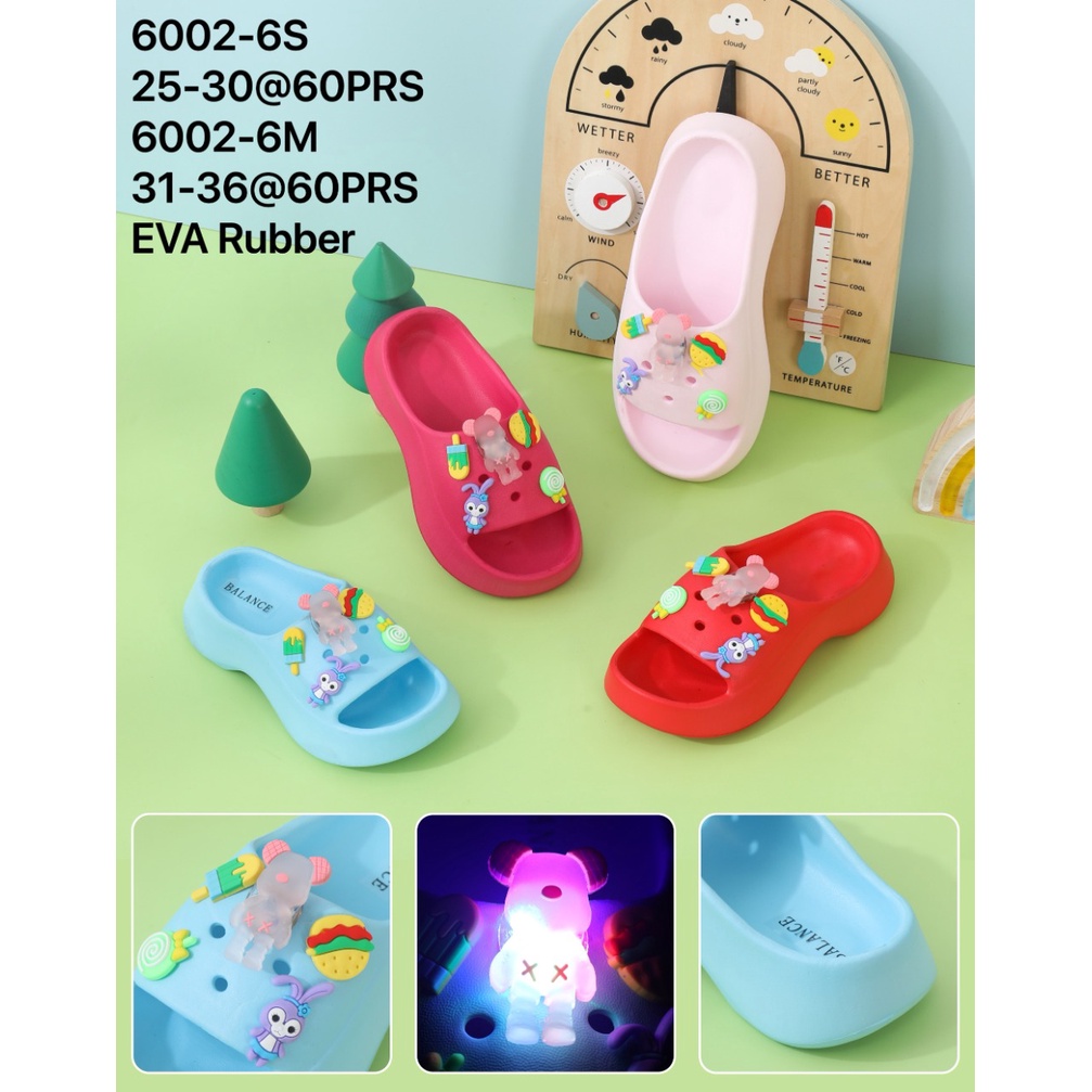Sandal FUJI Anak Perempuan Import Balance 6002-3 Karet EVA Jibbitz Karakter Kucing Viral Tinggi Kekinian