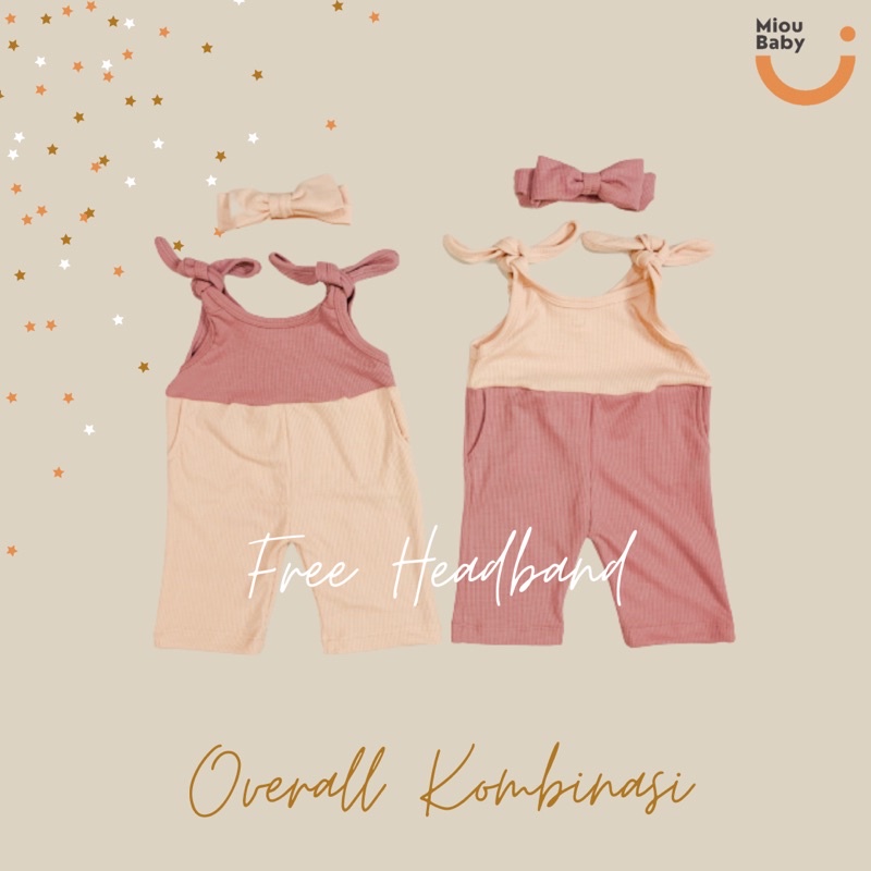 [12.12 SALE] Mioubaby Overall Kombinasi free headband | Kimono set bando | Kimono bayi | Kimono baby | Jumpsuit baby | Jumpsuit anak | Jumper bayi | Jumper anak | Baju anak perempuan | Hadiah lahiran | Newborn package | Paket bayi baru lahir