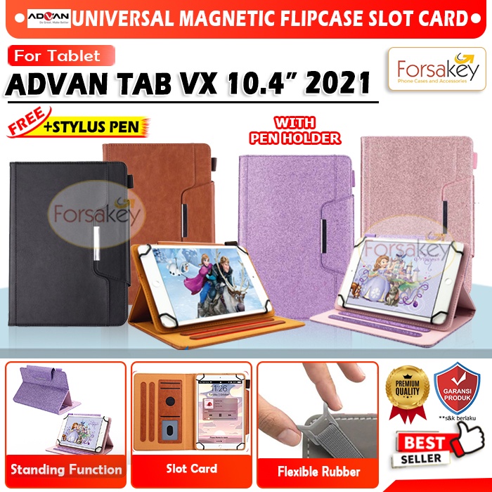 Advan Tab VX V X Tablet 10.4 Inch 2021 Flip Case Casing Sarung Book Cover Flipcase Flipcover Bookcov