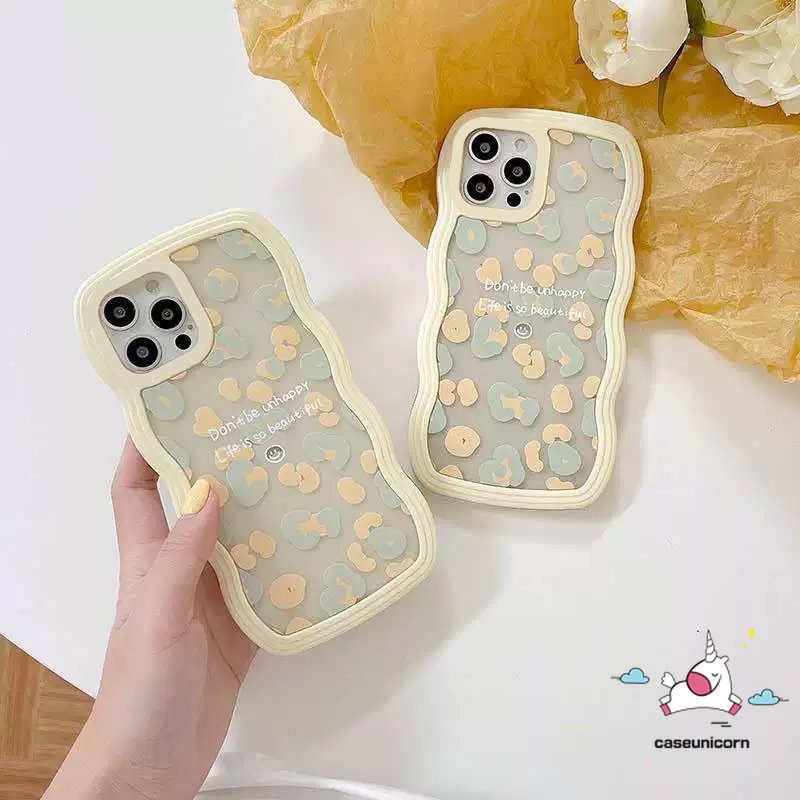 Case Oppo A16 A78 A17K A17 A57 A95 A5s A15 A96 A54 A74 A3s A16s A55 A12 A5 A9 2020 A76 A77 A7 A16K A1k A77s A53 A52 Reno 8T 8 7 7Z 8Z 6 Wavy Edge Fashion Motif Leopard Sarung Soft Case