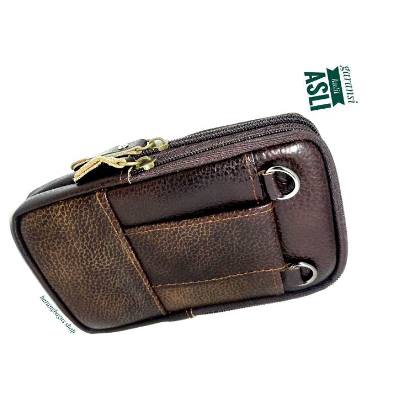 Dompet sarung tempat Tas selempang 3 HP Kulit asli 6 - 6,8 inch murah