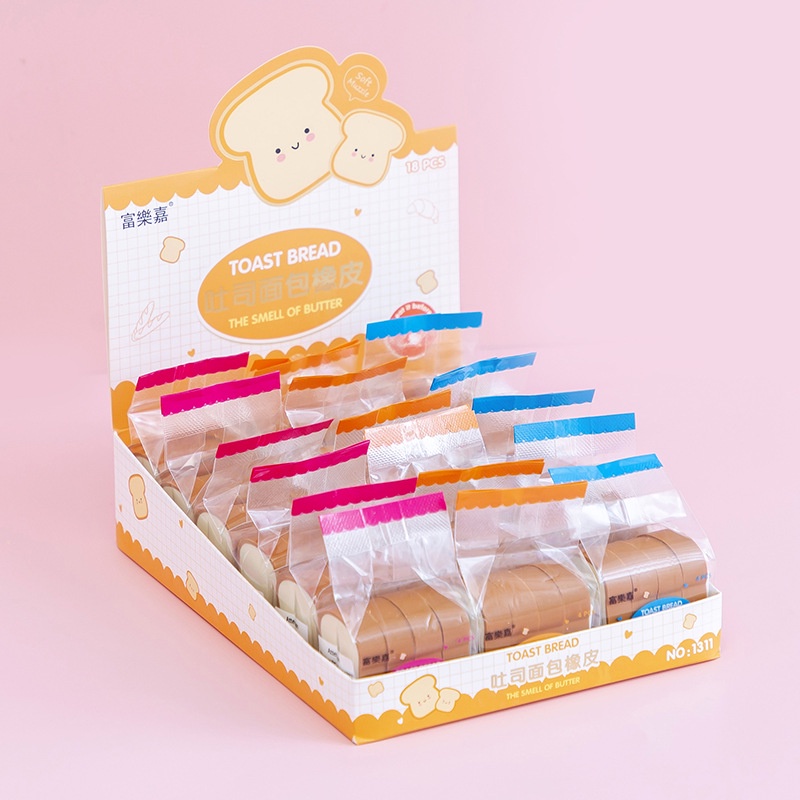 PAOPAO Penghapus Roti Tawar Cute Penghapus Pensil Karet Character Import