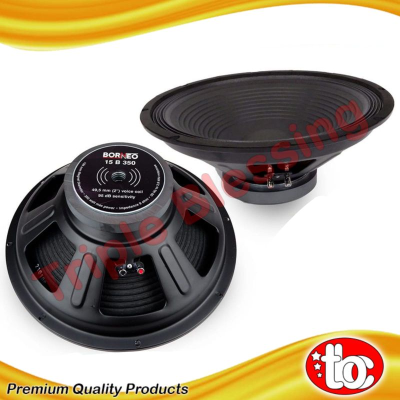 SPEAKER KOMPONEN 15 inch 350 watt Voice Coil 2 inch - BORNEO 15B350