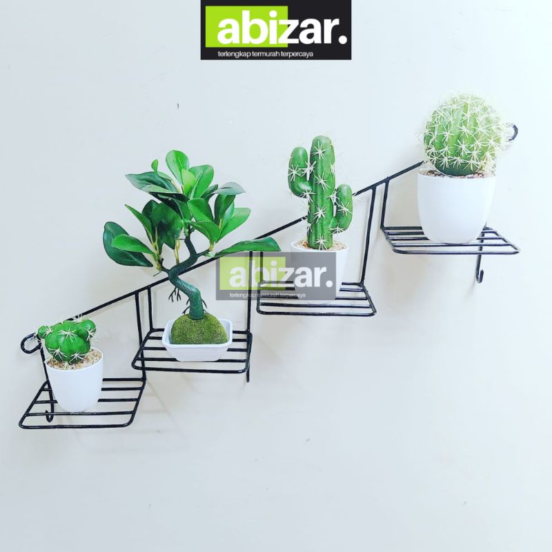Rak Pot Bunga Tempel Dinding Unik Model Tangga Rak Bunga Besi Tempel Dinding Dekorasi Rak Bunga Temp