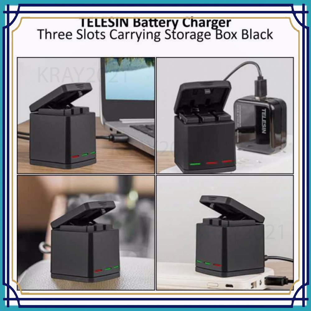 Charger Baterai 3 Slot for GoPro Hero 5/6/7 - GP-BCG-502