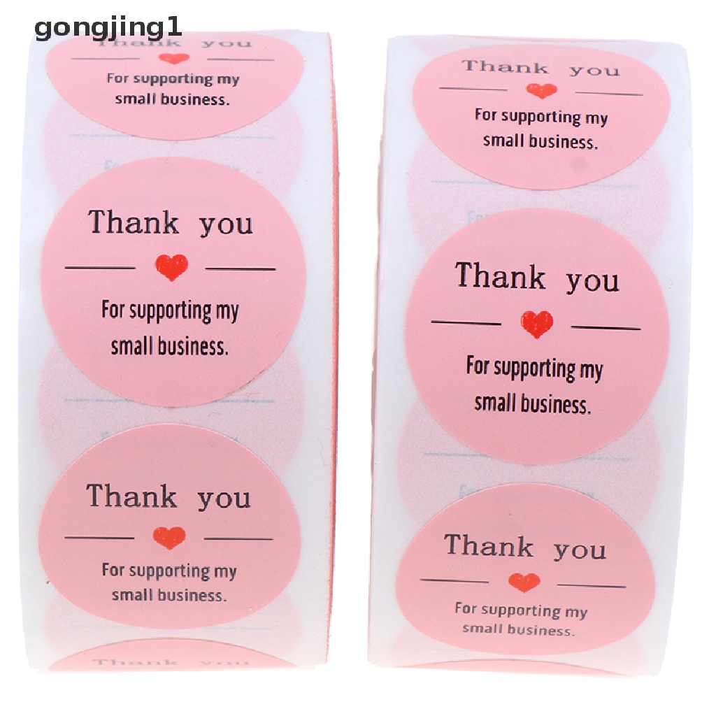 Ggg Pink Paper Label Stiker Thank You Stiker Scrapbooking 500pcs Label Segel ID