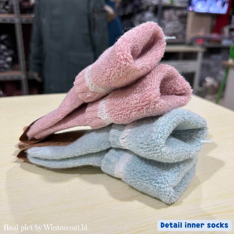 Kaos kaki thermal anak bulu domba winter kids socks sock musim dingin cowok cewek import hangat