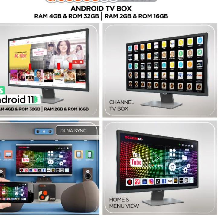 New Stock TV Box Android 11 AccessGo Luna STB Ram 2GB/16GB & 4GB/32GB