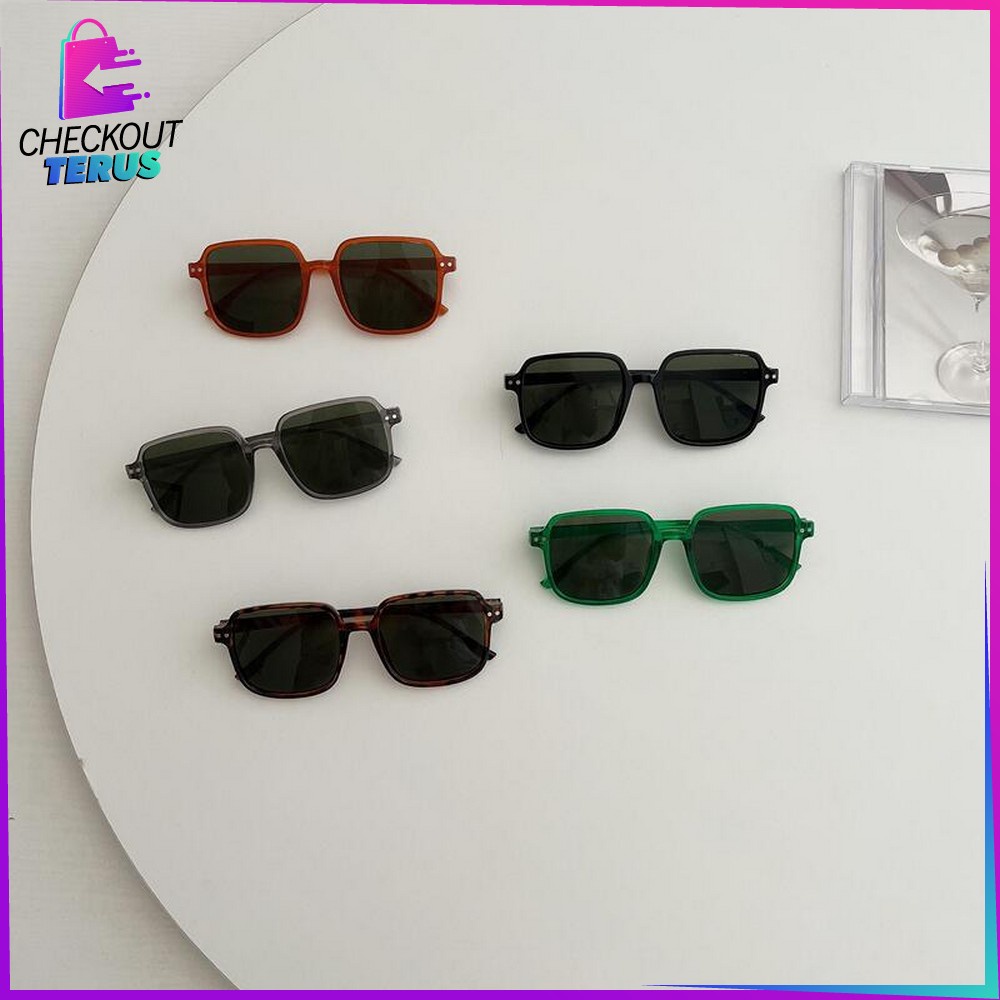 CT C673 Kacamata Hitam Wanita Petak Fashion Korea Retro Petak Eyeglasses Fashion Korean Style Sunglasses