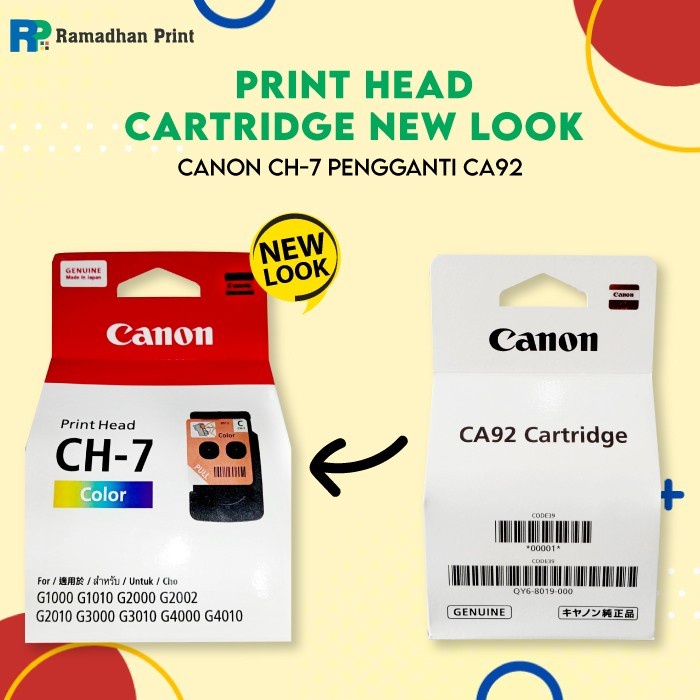 Print Head Cartridge Canon BH-7 CH-7 Black/Color Printhead Tinta Canon G1010 G2010