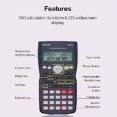 KALKULATOR SCIENTIFIC DELI calculator ilmiah anak sekolah trigonometri 2 line baris 12 digit angka