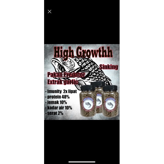 PELET IKAN High Growth (MAKANAN) KOI/KOKI/PREDATOR (Sinking)