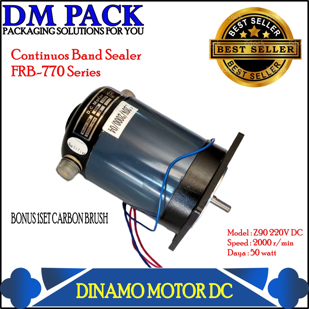 Dinamo Motor DC Untuk Mesin Continuous Band Sealer FRB 770 Sparepart Mesin Sealer (Bonus 1set Carbon