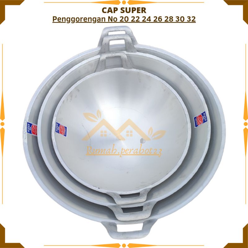 Wajan Kuali Penggorengan Cekung Tebal No 20-22-24-26-28-30-32 Cap Super 899 / Penggorengan Wajan Kua