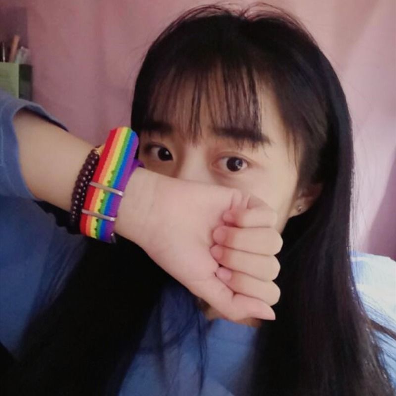 Gelang Pelangi Sederhana Disko Siswa Unik Keren Warna Gelang All-Match Pacar Pasangan Gelang Bracelet