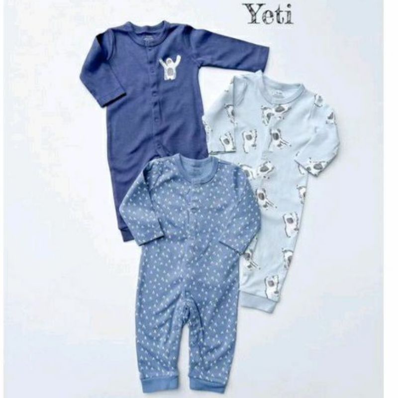 BABY K2 - Baby Sleepsuit Buka Kaki Isi 3 Pcs Motif Animal