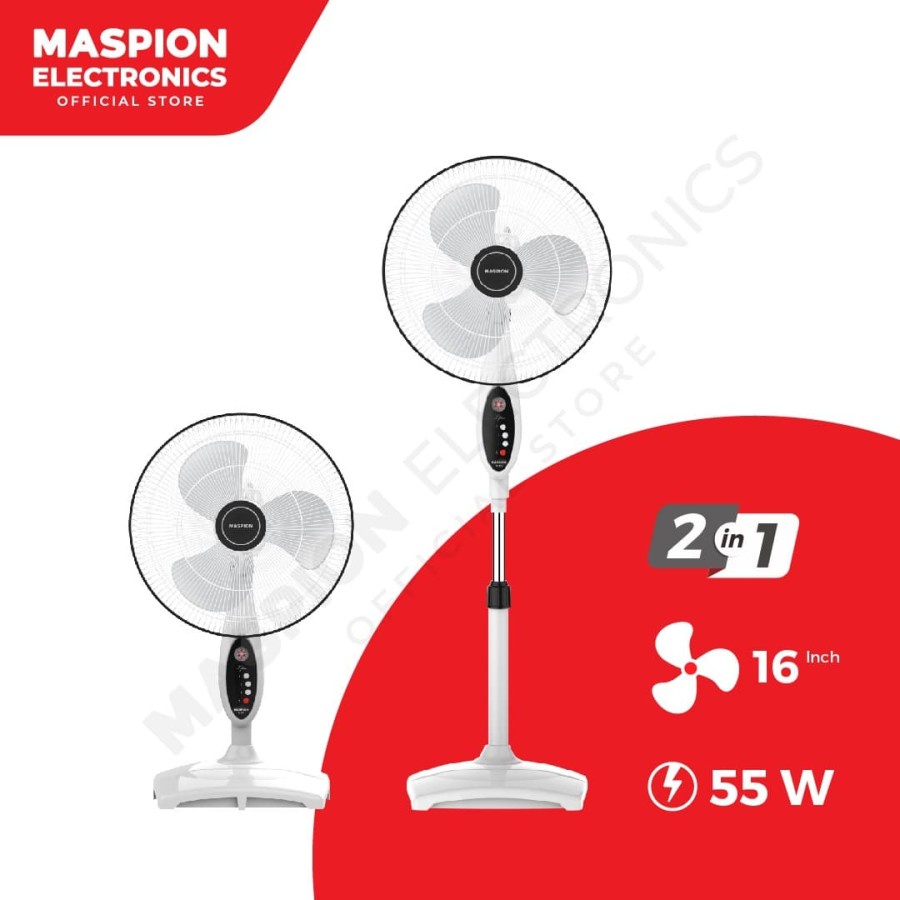Maspion Stand Fan 16&quot; EX-167S Kipas Angin Berdiri EX-167 S Stand Fan Kaki Kotak EX 167 S