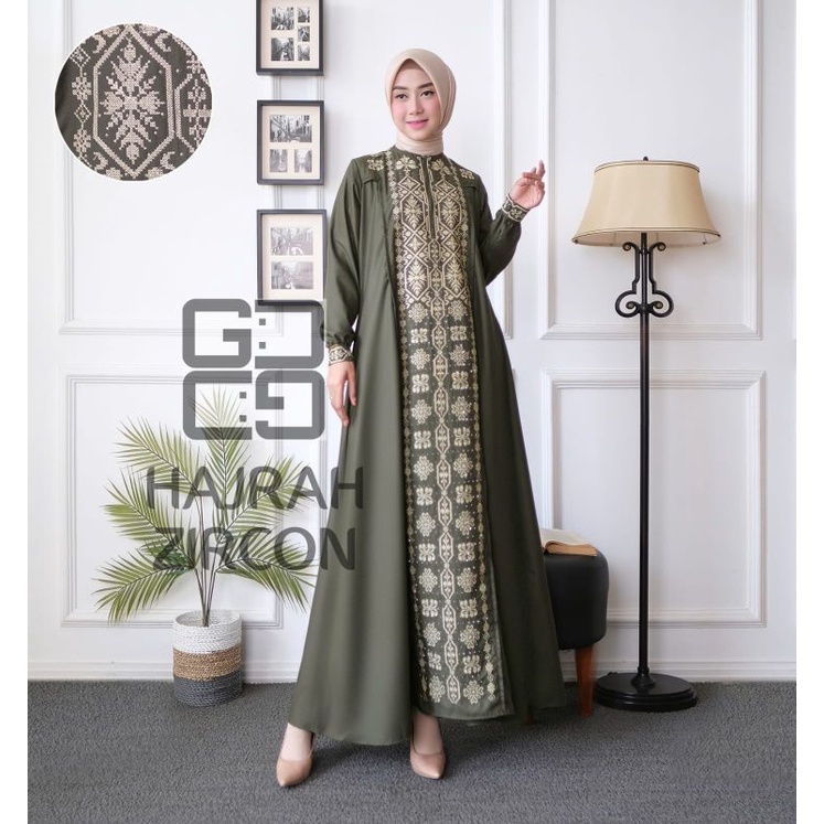 Dress Gamis Terbaru Hajrah Zircon // Bahan Katun Toyobo Jahitan Rapih dan berkualitas