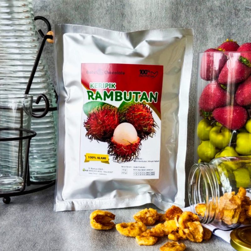 One Mandiri Sukses - Isi : 500 Gram - Keripik Buah Apel / Nangka / Rambutan - Kerupuk Buah Strawberry