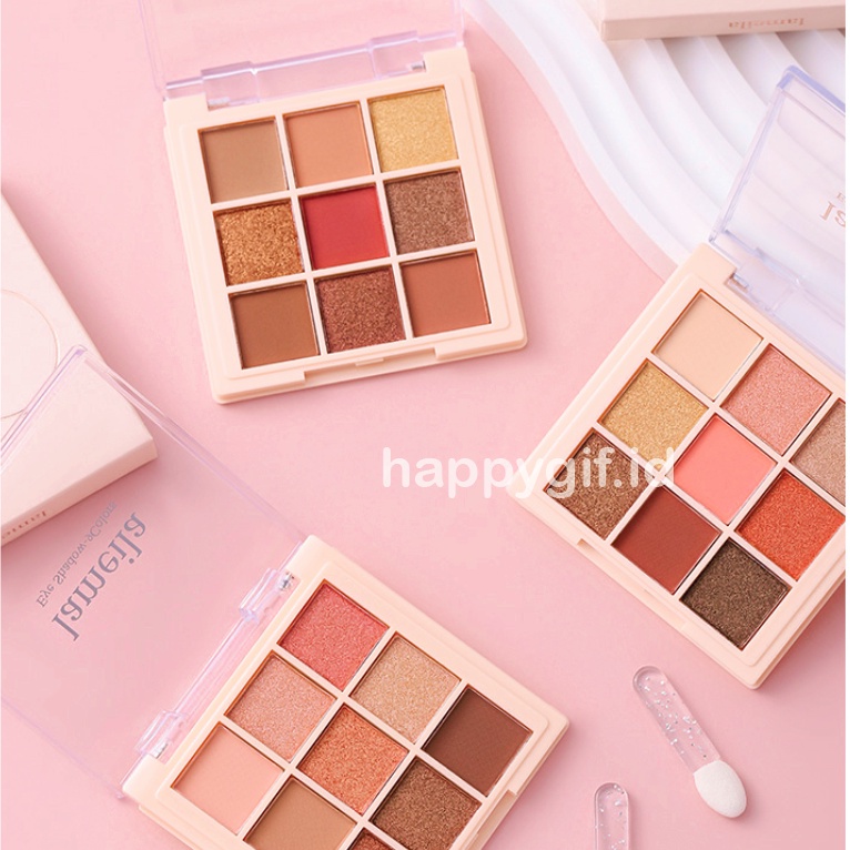 LAMEILA New Eyeshadow 9 Colors Pallete Waterproof Free Kuas LA209 5194