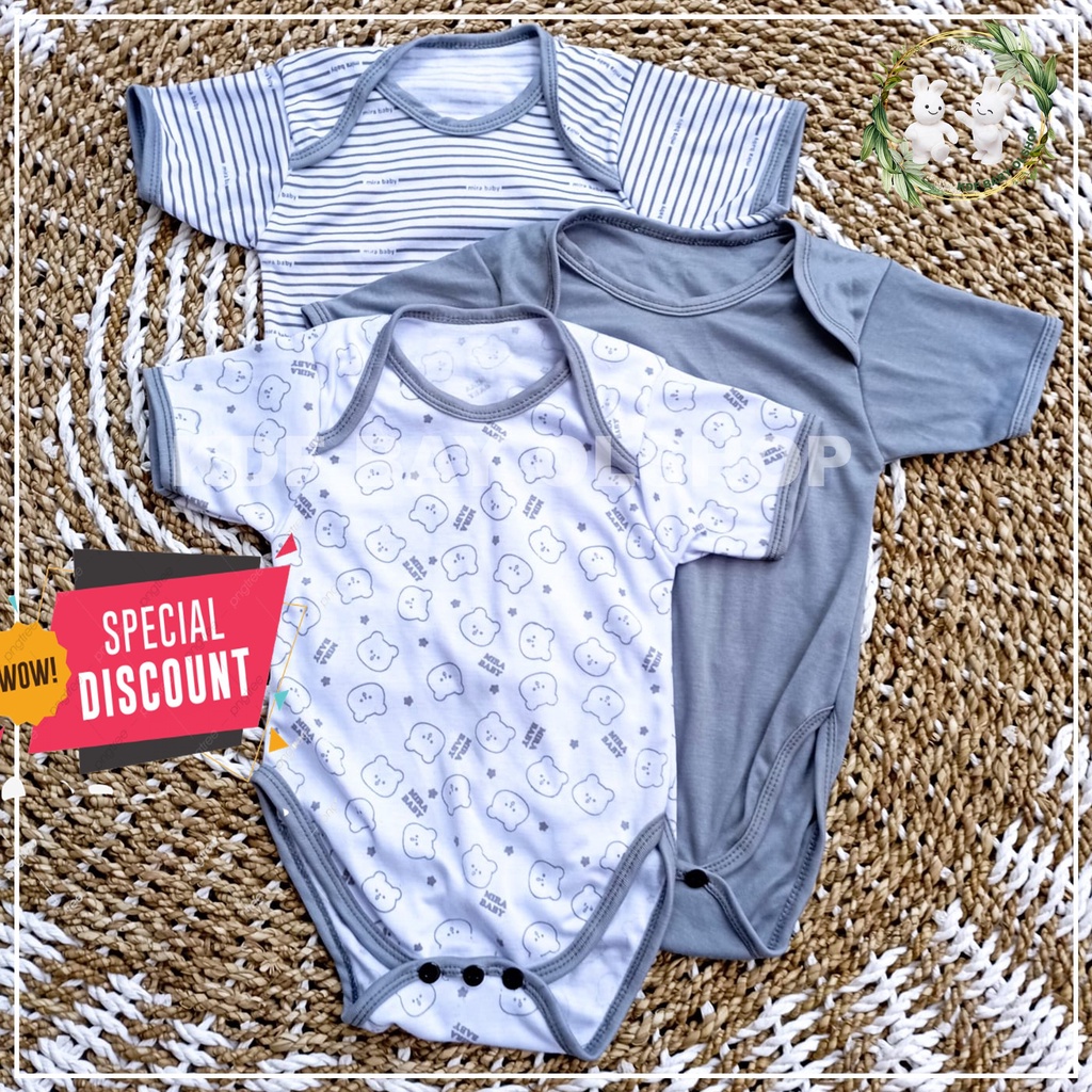 3 pcs jumper bayi seri abu jumper jumpsuit bodysuit jumper bayi laki laki jumper bayi perempuan 0 6 bulan jumper segitiga newboarn