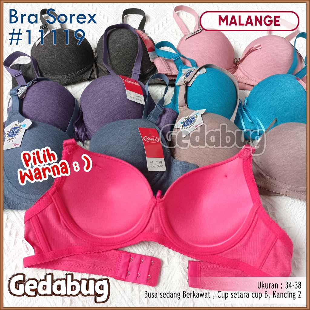 Bra BH Sorex 11119 Malange Collection | BH Busa dan berkawat Cup setara Cup A-B Kait 2 | Gedabug