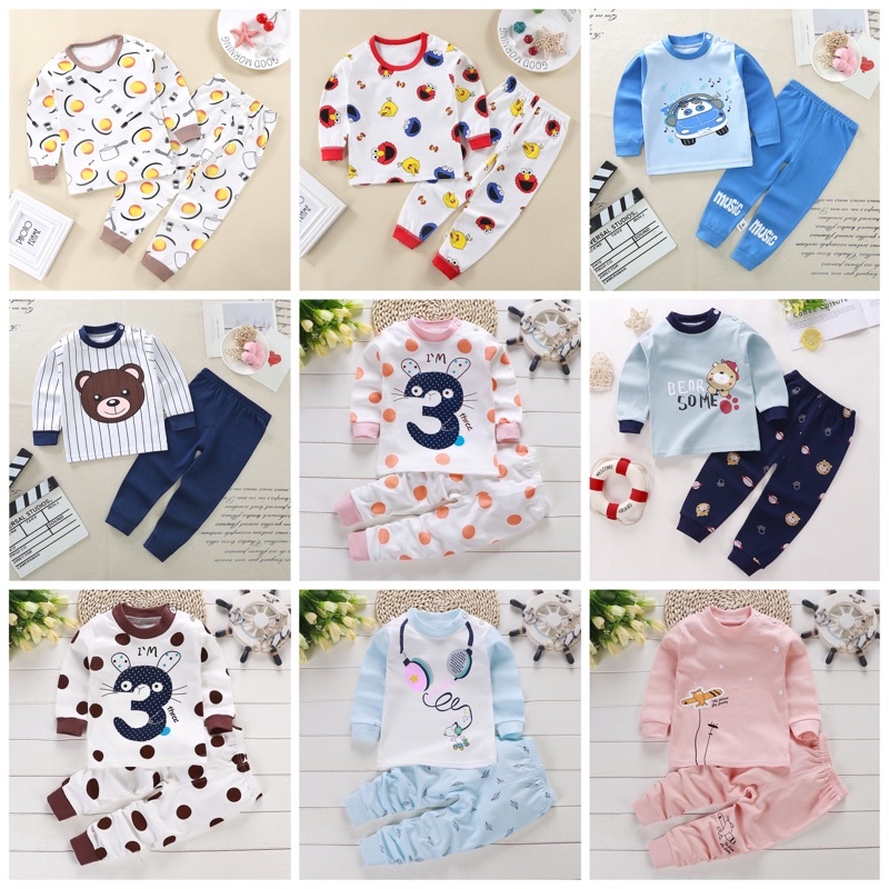 Piyama Anak Laki Laki Perempuan Umur 1-12 Tahun / Piyama Anak Import Premium / Piyama Anak Import Mu