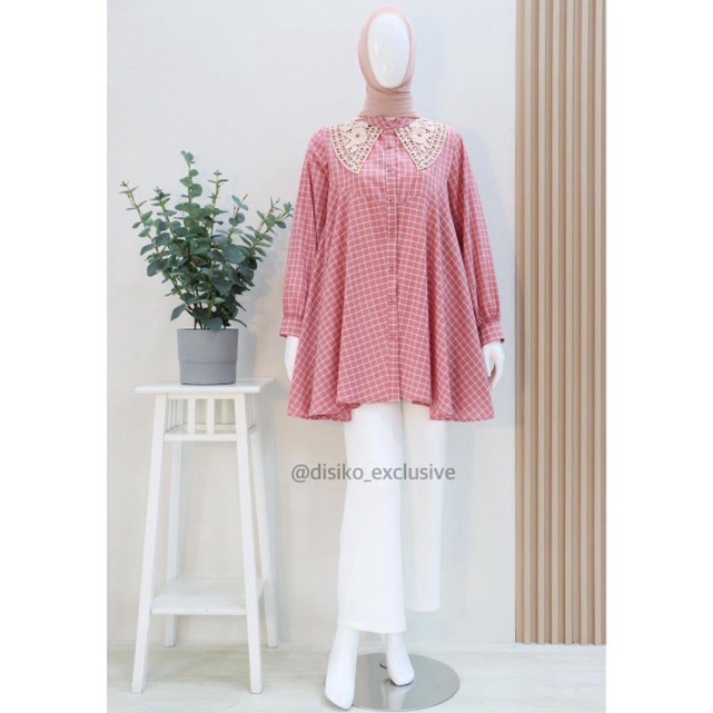 Terbaru , Chika , Blouse Katun soft kotak , Original Disiko Exclusive . Atasan Casual Wanita.