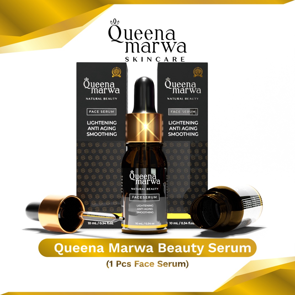 Queena Marwa Face Serum Serum Wajah Herbal, Menghaluskan, Anti Aging, Mencerahkan dan Mengglowingkan